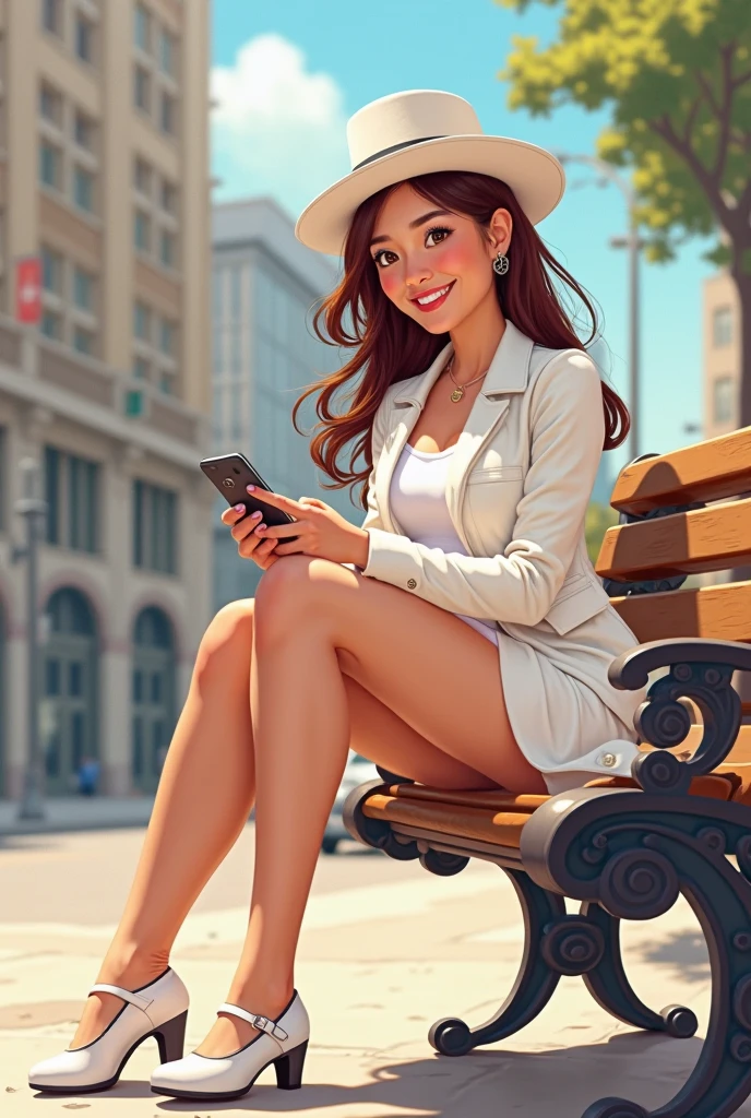 1 girl,(black hair semi-long)(beautiful hair), actress, smile, shiny skin, best quality, masterpiece, (photorealistic:1.4), terrace seating, Europe, France, Paris, thin fingers, not safe for work, m-shaped legs spread, blushing face, drool, panting, grabbing chest, nsfw,