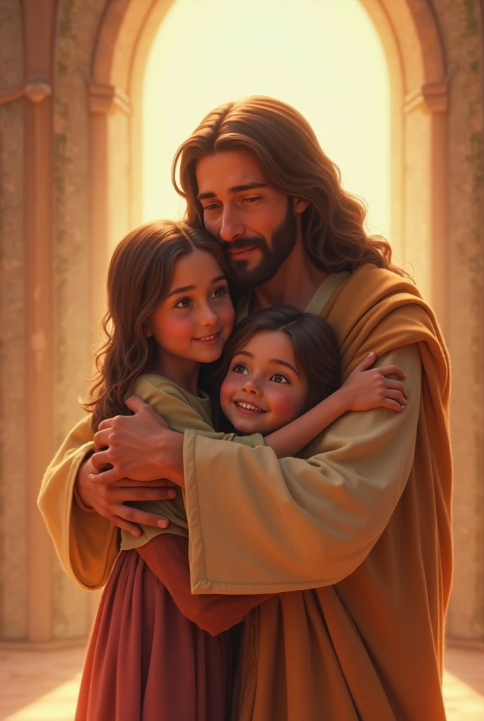 St. Joseph holding a child in his arms, Greg Olsen, Com o Menino Jesus, Pai com filho, Directed by: Scott Gustafson, Saint Joseph with the Child Jesus, Retrato de Jesus Cristo, Christian art, Por Mark Keathley, Jesus, beautiful depiction, Pai, ele tem um tesouro com ele, with a kid, catholic religious art, jesus hugging a woman, Jon McNaughton