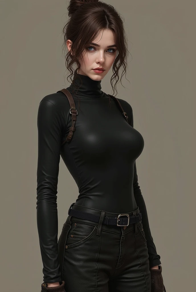 1girl,curvy,short hair,(looking at viwer:1.3),(photorealistic:1.3),(Absurdres:1.2),(Realisitc:1.2),(Realism:1.2),(Best Quality, Masterpiece:1.4),simple background,cowboy_shot,<lora:Ds9Divi:0.7>,(ds9st yellow and black uniform:1.1),cleavage,partially_unzipped,(big breasts:1.4),(areola:1.3),