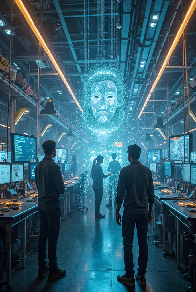 The aliens see On the screen, Images of humans appear in different everyday situations.
