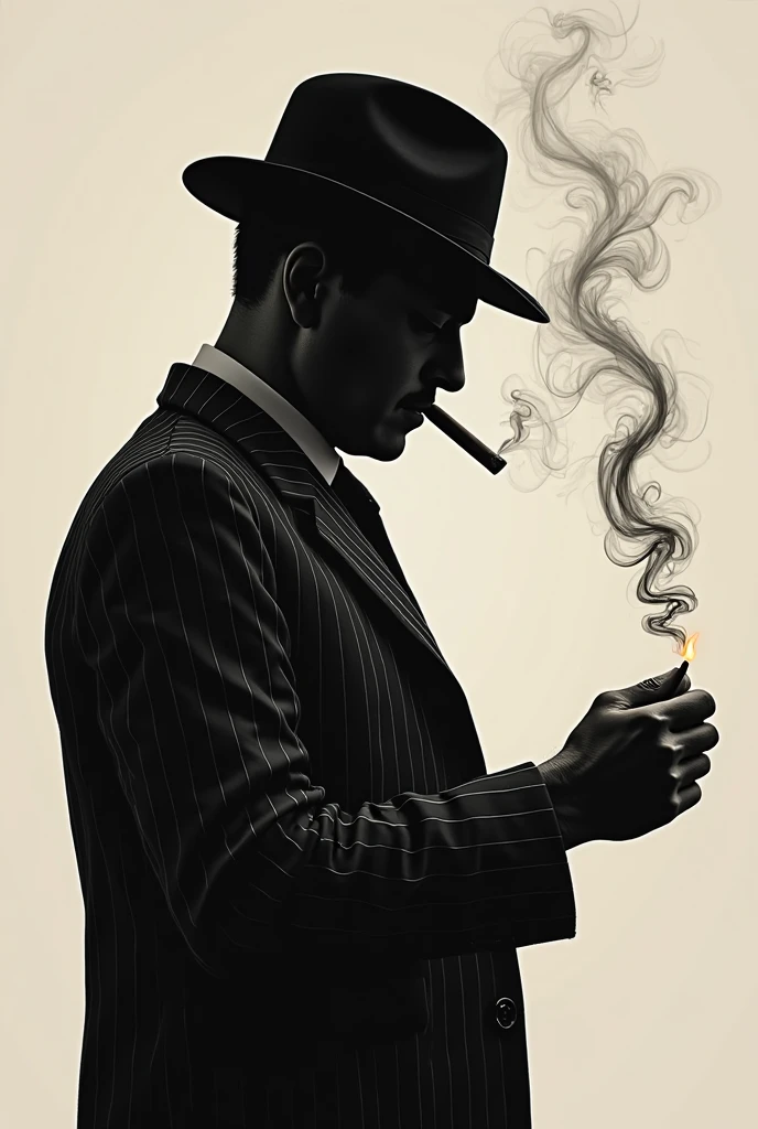 Shadow of a man smoking