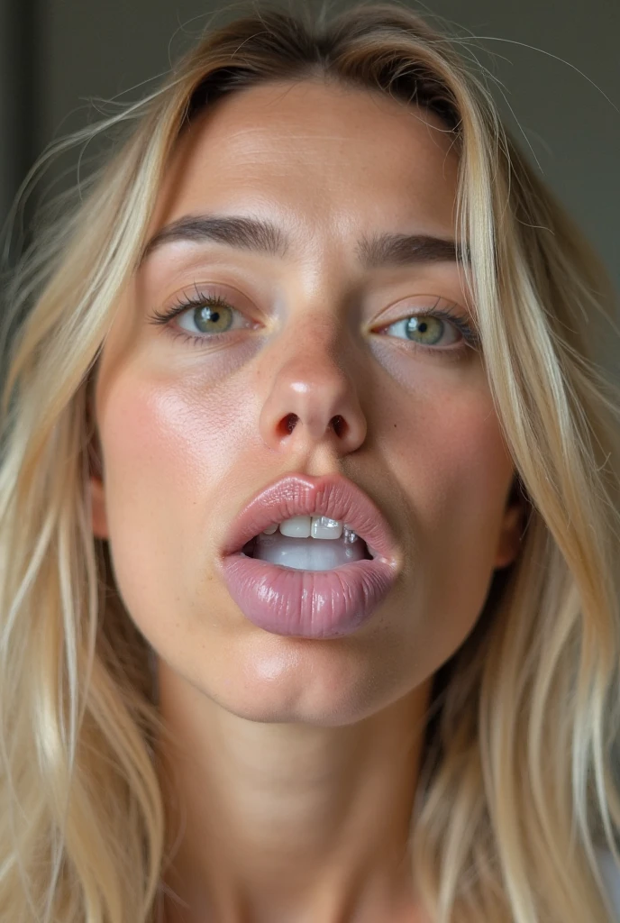 hottie full of cum on her nose
