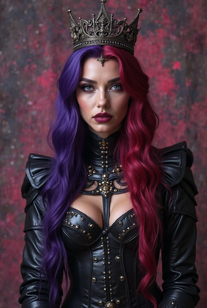Very attractive 2 caucasian female with long wavy bright pink hair, hyperrealistic and heavy detailed modern vampiric (runway show) of a sexy sorceress, wearing armored clothing crazy fashion alternate costume, detailed face, real, atmospheric, sharp, 8k, high textured, maximalist, atmospheric, raytracing, real life, ((colorful))