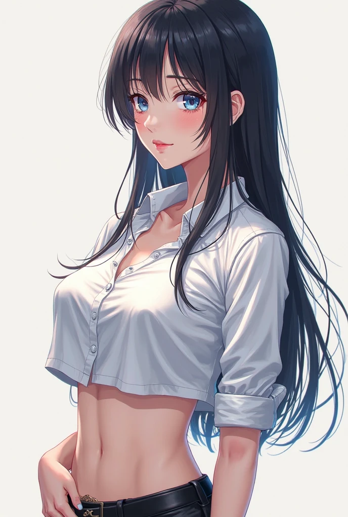 Unparalleled beauty, Shiny、Tightened、Glowing Skin, Bangs between the eyes, Shiny真っ直ぐな美しいプラチナブロンド, Super long straight silky hair, eyeliner, Sexy, beautiful and pure 14 year old, High resolution big beautiful bright blue eyes, beautiful and adorable girl, Baby Face, Short sleeve shirt