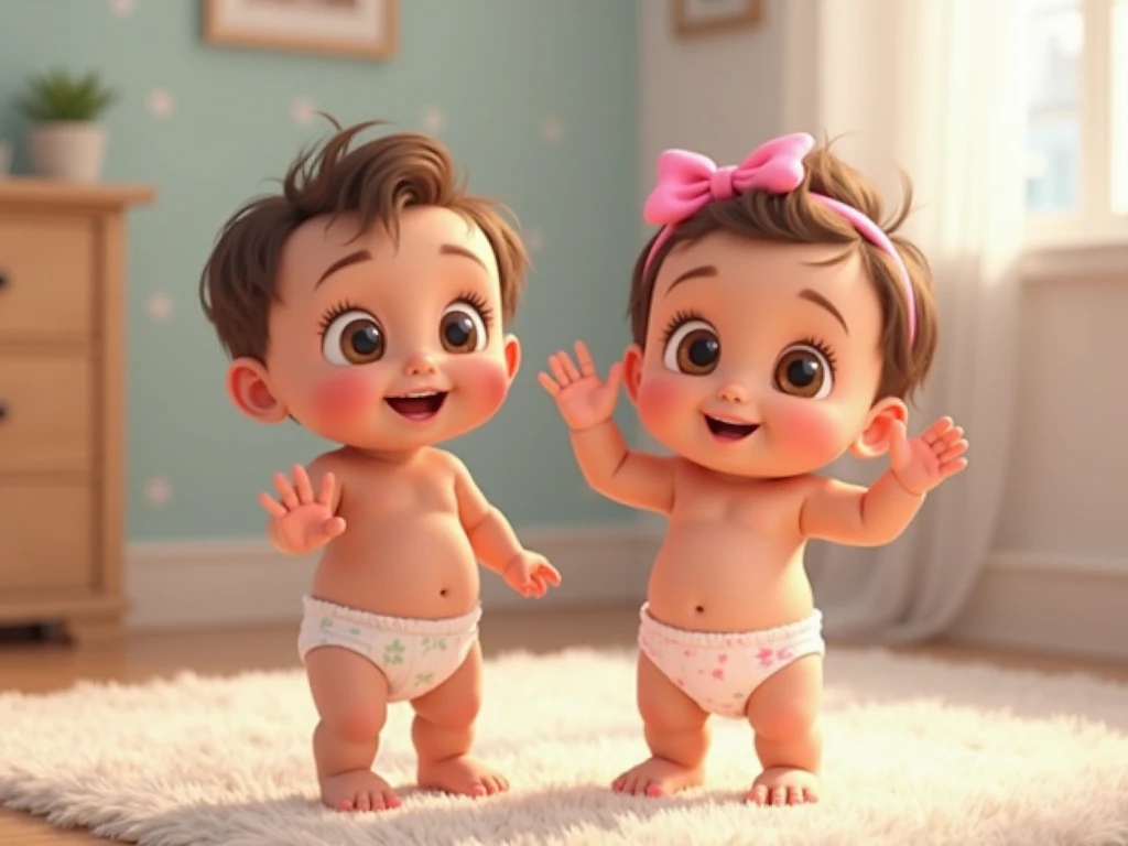 Creates two twin babies