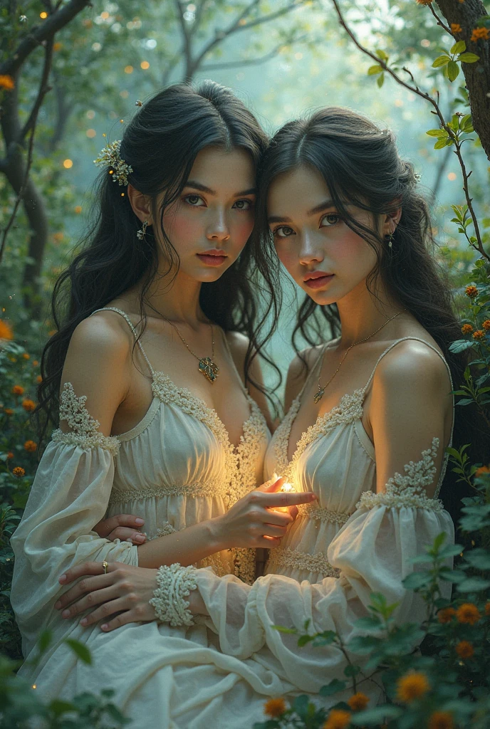 a beautiful glowing woman in a garden, (best quality,4k,8k,highres,masterpiece:1.2),ultra-detailed,(realistic,photorealistic,photo-realistic:1.37),HDR,UHD,studio lighting,ultra-fine painting,sharp focus,physically-based rendering,extreme detail description,professional,vivid colors,bokeh,portrait,glowing lights,warm lighting,radiant,luminous,divine,spiritual,religious,biblical,faith,hope,peace,tranquil,serene