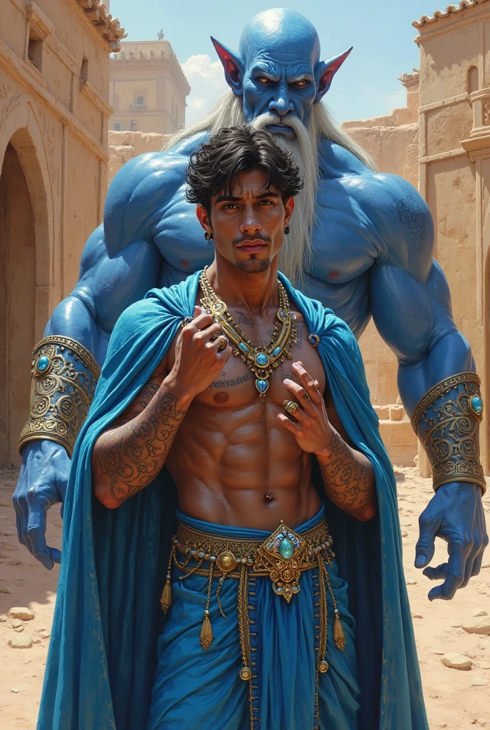 Digital photographic image of painted portrait of Indian Mythological Character Lord Sree Krishna from Mahabharata, Hrithik Roshan, Muscular, ((Ancient Indian warrior prince)). ancient Indian, brown hair, ((Clean shaven face)) athlete, 30 years old Young, handsome, upper body, semi muscular, fantasy, intricate, elegant, highly detailed, digital painting, artstation, concept art, smooth, sharp focus, illustration, art by gaston bussiere and alphonse mucha