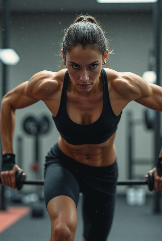 muscular athletic body, sweaty, dripping sweat, workout, dumbbells, bare skin, camisole, hyperrealistic, highly detailed, cinematic lighting, perfect anatomy, 8k, photo-realistic, dramatic shadows, glowing skin, volumetric lighting, wet skin, muscular definition, intense expression, natural skin texture, dramatic chiaroscuro, strong contrasts, dynamic pose, dramatic angle, muscular figure, natural skin tones, skin pores visible, ultra-detailed