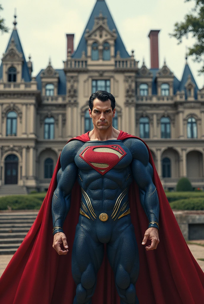 heroic gravestone of superman, bright cemetery in the middle of a city nighttime backlit high-saturation, high quality film grain