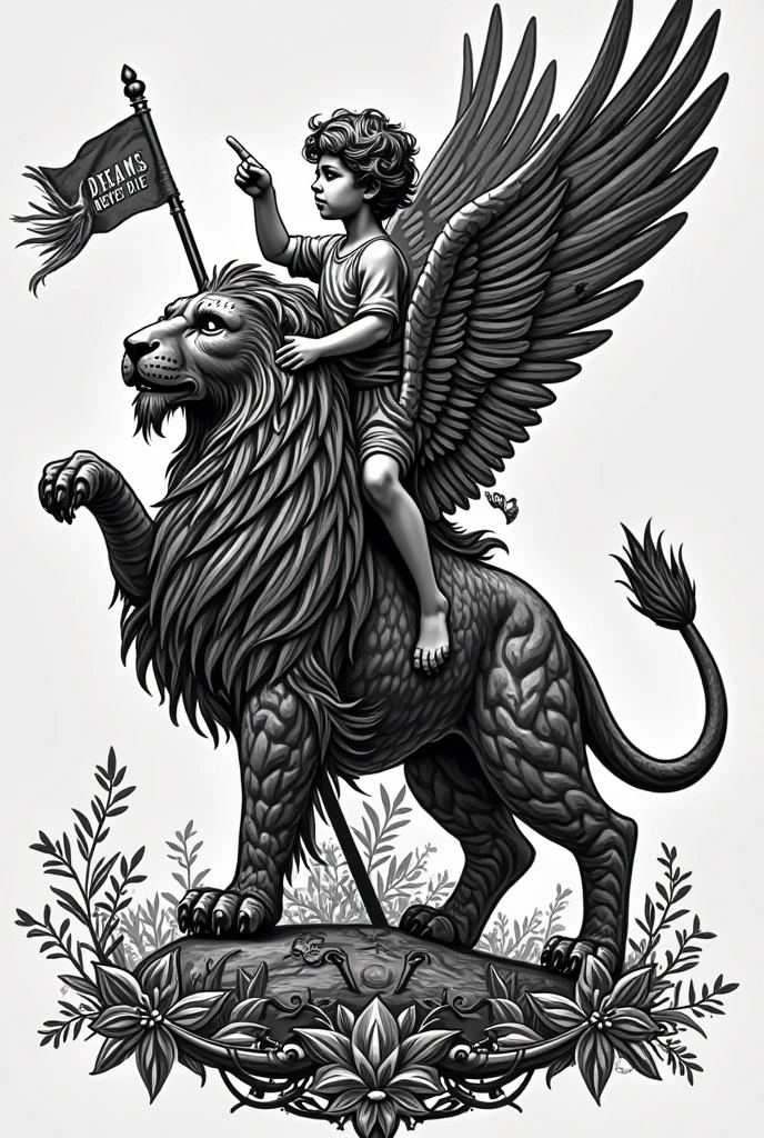 drawing of a warrior on top of an animal