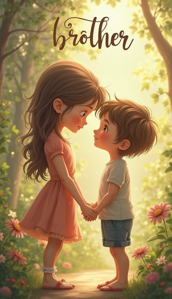 Create a picture that signals the bond between a girl and a boy 
