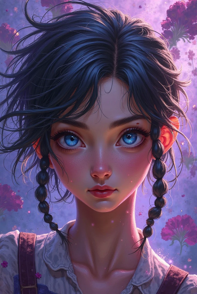 little tribal,(((little ,small tiny body,,chibi,small))),(((6 years old))),(((1 toddler:1.4))),(baby face),(round face),(little chest),(big forhead:1.2),(beautiful big eyes:1.3),extremely detailed cute anime face,
(((flat chest))),((((long twin braids,tight braids,long braid,braided hair,long hime cut,dark hair,black hair,colored inner hair)))),(((purple_eyes:1.3))),intricate eyes,beautiful detailed eyes,symmetrical eyes,(big eyes:1.5),((((lustrous skin:1.5,tanned skin,bright skin: 1.5,skin tanned,shiny skin,very shiny skin,shiny body,Reflective skin)))),(((detailed face))),beautiful detailed lips,
(cute,kawaii,(nsfw)),🦄,🌈,
long loincloth,(navel),Shaman tribal clothes,thong tribal,(tribal clothes,style old Egypt),navel,barefoot,bare arms,exposed belly button,necklace,(tribal clothing),((purple clothes,wet clothes,intricate outfit)),
dynamic pose,looking at viewer,embarrassed,centered,scale to fit dimensions,Rule of thirds,
((((many fireflies,fireflies,glowing fireflies,fireflies in the background)))),
outdoors,((overgrown at night)),(overgrown background,glowing crystals,bioluminescent plant),with dark stormy clouds,scenery:1.25,intricate scenery,extremely scenery,(((glowing crystals,bioluminescent plants))),(puddles everywhere,moss,moss on the background),clouds,lily pads,palms,reeds,
(Glossy Egyptian ornaments),highres,sharp focus,(ultra detailed,extremely detailed),(photorealistic artwork:1.37),(extremely detailed CG unity 8k wallpaper),(((vibrant colors,vibrant theme))),(intricate),(masterpiece),(best quality),