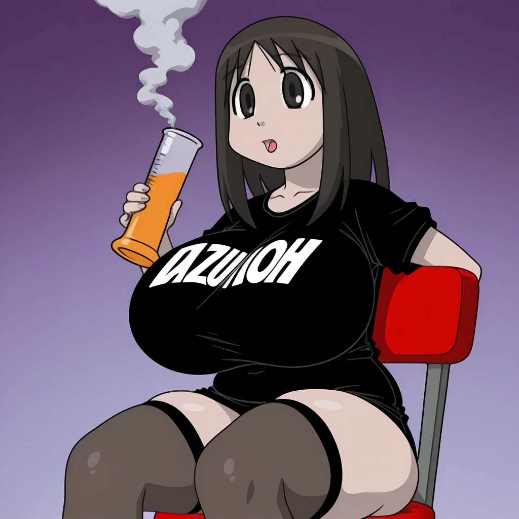 albedo,black hair,curvy body,big breast,big thighs,wears oversized black jacket,grey shirt,no pants,arms in pocket,smoking cigars,midnight setting,manga art style, nsfw.