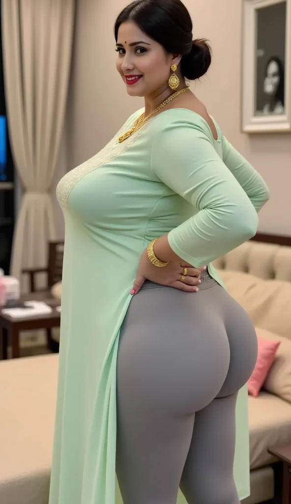 43 years Old, woman in a hijab, Hijab Indonesian mature woman, beautiful thick : 46.9, Dress grey, curvy body, insanely inflated hips, thicc, oppai, lit from behind, thick thigs, thick, big booty, powerful and huge, looking from behind, view from behind, widest hips, thick tail, wide hips, curvy accentuated booty, thick body