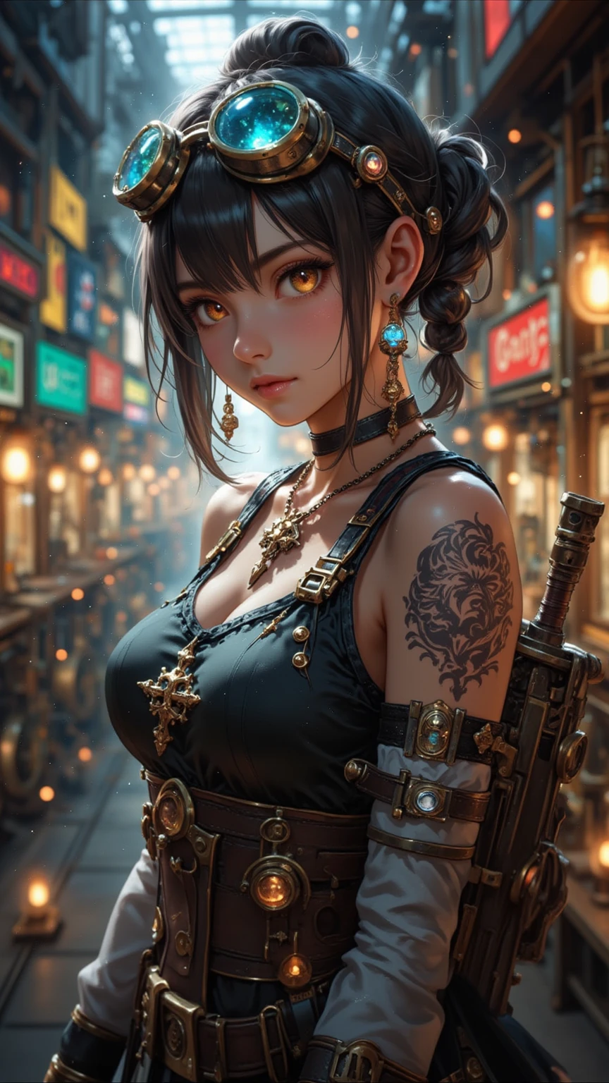 Full body, gray hair, (Dragoon: 1.2), Brantovan, masterpiece, best quality, official art, very elaborate CG Unity 8K wallpaper, for girls, ultra high resolution, (photorealistic: 1.4), golden hour lighting, sweater dress, (upper body), (platinum shorthair: 0.8), (puffy eyes), looking at the viewer, frontal, smile, medium breasts, gentle smile, Shirt lift, gloves, short hair