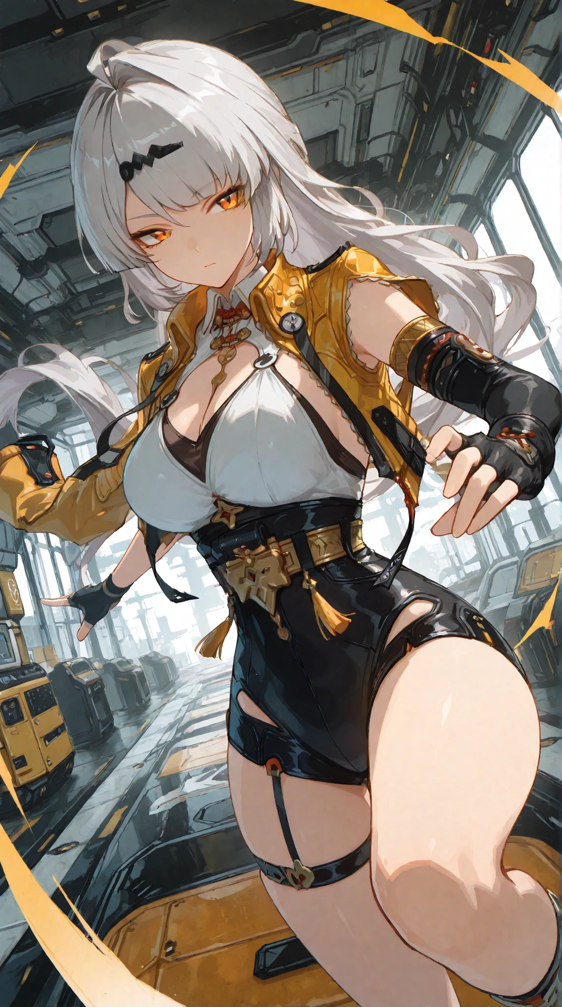top-quality、realistic touch,high-detail、photoRealstic、、Long body、skirts that are too short、big eye、Big breasts that will tear your clothes、Strong platinum blonde eyelashes、platinum-blonde、Beautie、A sexy、full body Esbian、Sparkling eyes、Submissive smile、Flushed cheeks、Kamimei、thin-waist、Sleeveless、Voluptuous thighs、Enraptured look、shiny rubber material、saler uniform