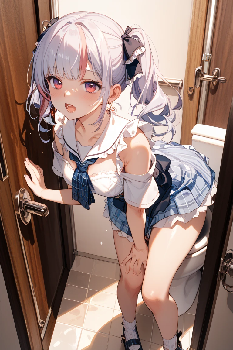 Best image quality, toilet, satin, ""White underwear"", sit, Spread your legs, Rainfall, ""male"",