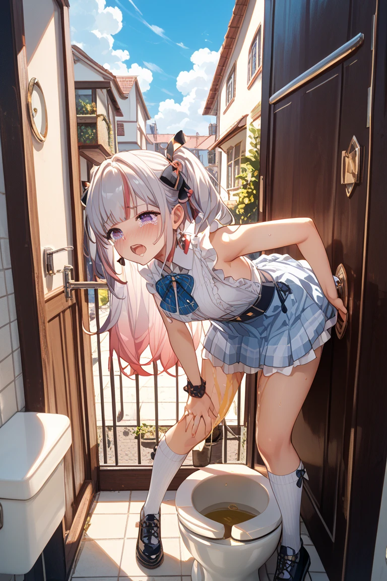 (8K、Highest image quality、highest quality、masterpiece)、detailed face、((1 baby girl))、braid silver hair、long hair、blunt bangs、red eyes、evil smile、((grin))、((small breasts))、((see through Colored camisole))、red school bag,minimum skirt、((black pleated skirt))、((micro skirt lift)、cowboy shot、((in the outdoor background)),((see through)),((nipples)),((nipples visible)),((squatting)),((spread legs)),((wet)),((show off erectile penis)),((((futanari girl)))),(((futanari loli))),(futa loli girl),hand to penis,grab the penis,hand to penis,touch the penis,tekoki,Exposure,cum,penis into hand,hand to the penis,grab penis,Handjob,cum,semen,sperm,bukkake,cum on face,((penis ejaculates semen)),(((ejaculates semen))),school backpack,(((cumming on face))),((cum on face)),(Futanari),(masturbation),(((futanari masturbation))),