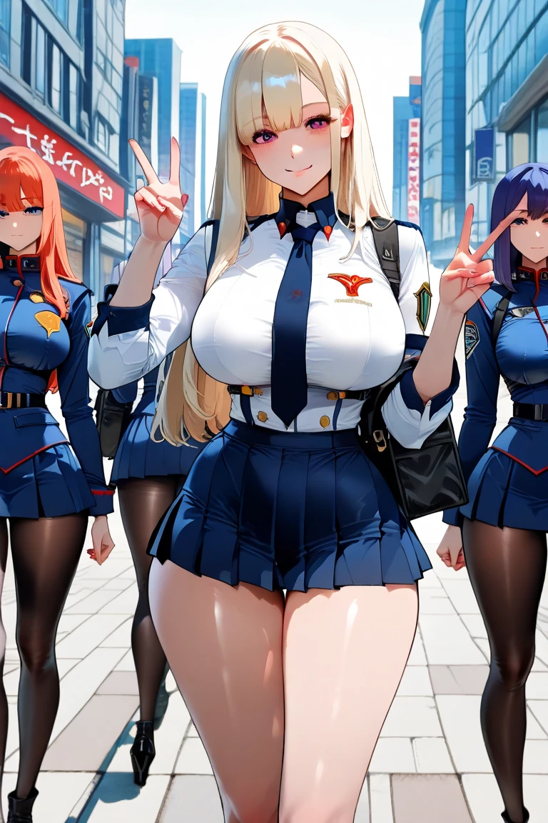 a firefighter girl, sexy body, ((big breasts)), big hips, thick thighs, beautiful face, beautiful eyes, smiling, blushing, standing, (various hair colors, various eye colors, various hairstyles), ((firefighter uniform, firefighter woman, firefighter, firefighter gear)), perfect hands, perfect fingers, high quality picture, high resolution, very detailed, 8k resolution
