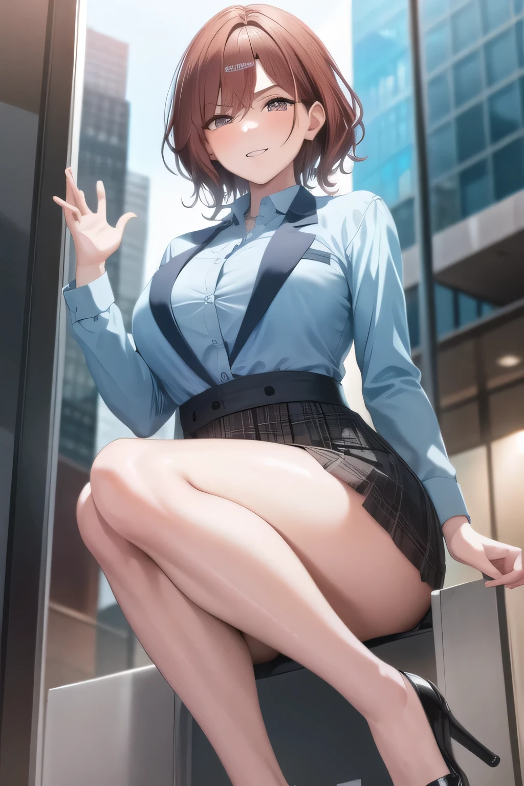 ((best quality)), ((highly detailed)), masterpiece, absurdres, (detailed eyes, deep eyes), (1girl), <lora:MitsukiMHA:1>, MitsukiMHA, red eyes, short blonde hair, smiling, purple cardigan, white shirt, black skirt, breasts, milf, mature woman, <lora:MitsukiMHA_COS:0.7>
zoomed out, distant view,
perfect arms, perfect hands, perfect face, perfect legs, perfect thighs, perfect feet ground view, from below, groundview, low angle, walking, destroying buildings,, looming, perspective , looking down, looking at the ground
ground view, from below, groundview, low angle, crawling, on all fours, all fours, hands on the ground, looming, perspective , looking down, looking at the ground looking down:1.5, looking at the ground, unamused <lora:giantess:1>, blue sky, lying on side, city, giga giantess, gts, giantess destroying a cityscape, destruction, rampage, huge craters, ravines, cracks in the ground, earthquake, smoke, fire, destroyed city, ruins, rubble, debris, crumbling, destroyed buildings, knocked over buildings, toppled skyscrapers, crumbling buildings, falling buildings, rampage in the city, destruction in the city destroyed cityscape