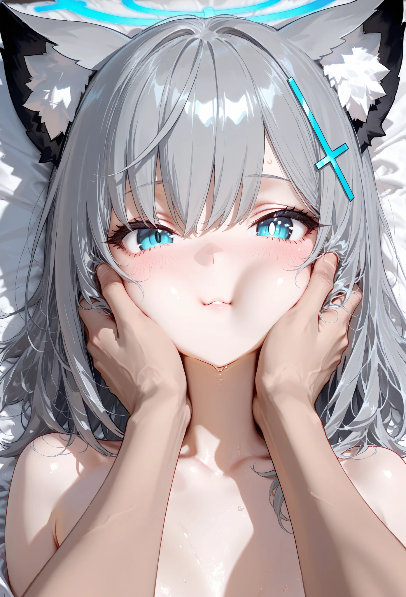 ((Don't put anything on your head))、(masterpiece)、(top-quality)、sologirl、(larynx)、(Saliva)、((Breathless))、(The mouth cap hangs)、(Open your mouth full)、look down from above、(Take a photo from the front)、Kamimei、独奏、delicated face、long eyeslashes、Cha departure、Longhaire、medium cleavage、a room、Angle from the top、sexy underwear、perspiring、Thinness、Open your mouth wide to the maximum、put out the tongue、droops languidly、all-fours、A large amount of white yogurt on the chest and tongue