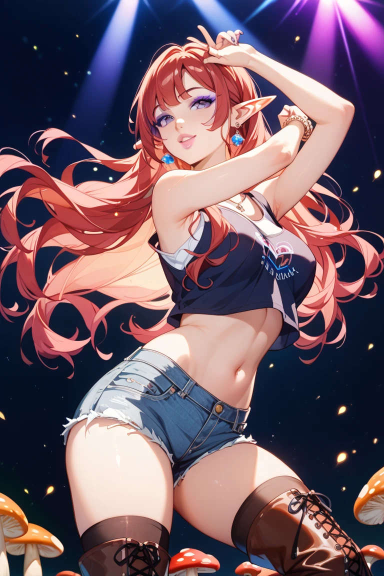 sexy dance show,(breast grab,BreastLift:1.5),silence suzuka \(umamusume\),good anatomy, masterpiece, best quality,realistic, hyperrealistic, 16k hdr,happy Smile,(Live Stage:1.2),(see through costume:1.3),Stage costumes,Horse tail,ultra miniskirt,navel,micro panties,(show off clearvage:1.2),erected nipples,sweat,large breasts,upper body,(open breasts:1.2)
