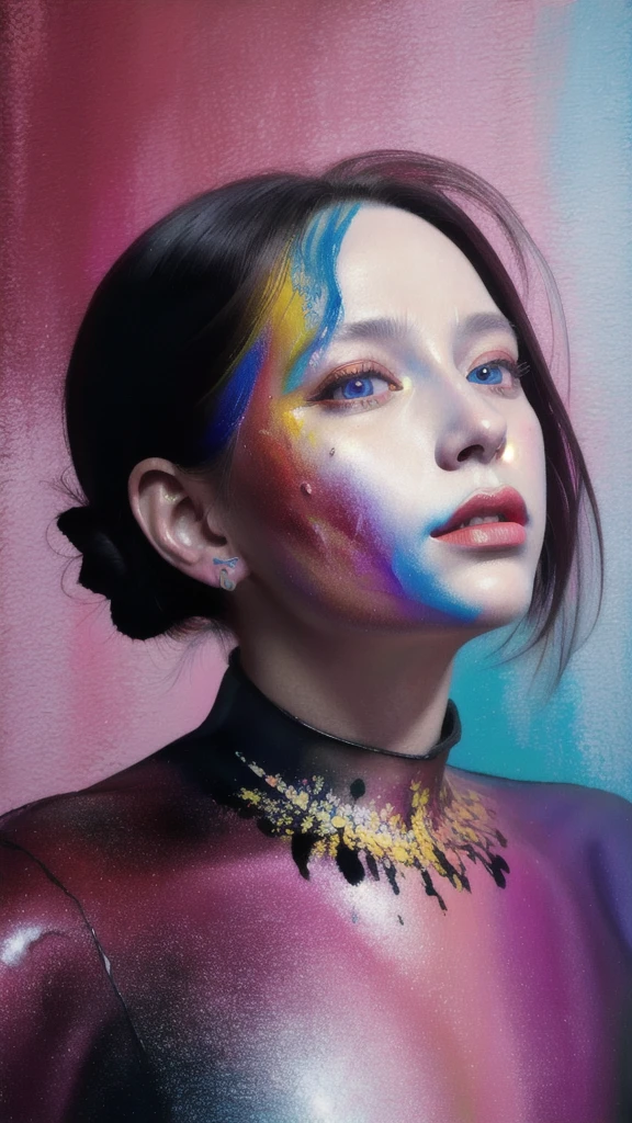 Android Beauty, Powerful paintings inspired by Francis Bacon, Ultra-realistic surrealism, Hyperrealism, fear, art, hyper real painting, Realistic illustration painting, カラフルなHyperrealism, Hyper-realistic digital art