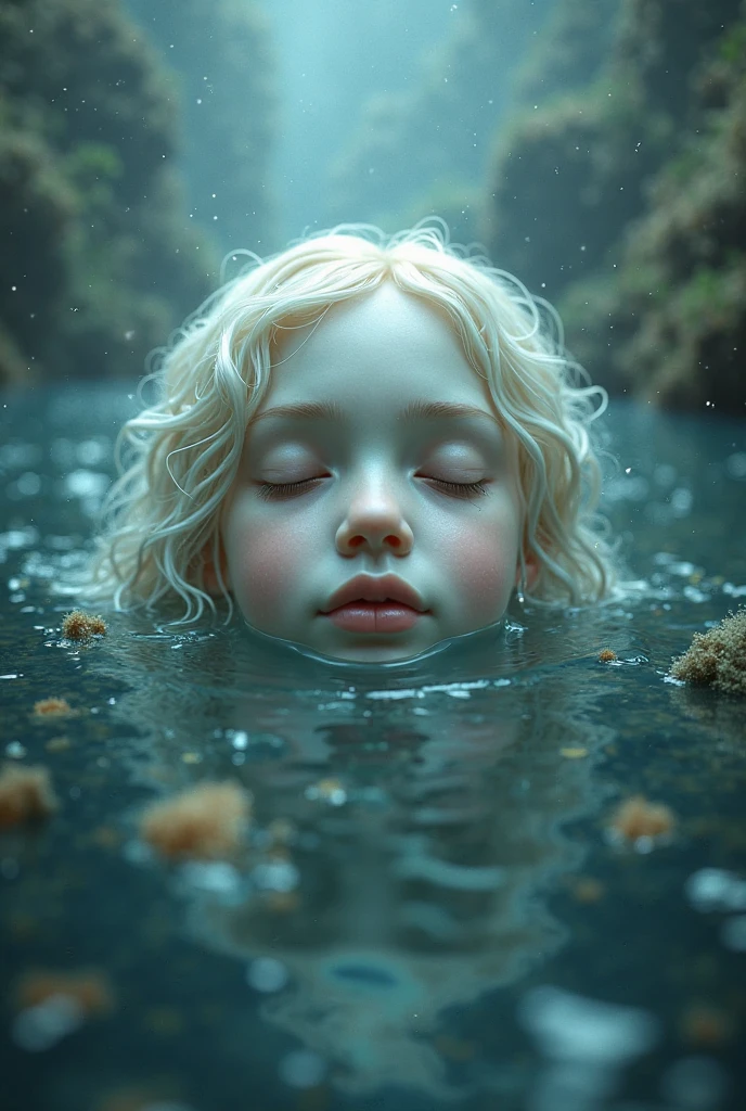 (master part, alta qualidade, melhor qualidade, Arte Oficial, Beauty and Aesthetics:1.2),water element, girl kids made of water,1 KIDS blonde long hair ,water,Realistic,realidade,((Translucent luminous body)),titular_vestir,