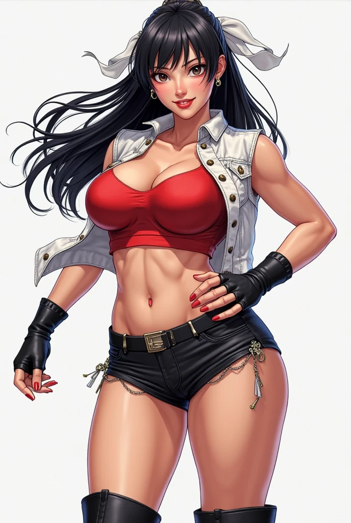 big breasts,1Adult girl, Alone, expressive eyes ((black fur: 1.4, red tips, multicolored bob, choker)), double eyelids, light effect in the eyes, Brown eyes, adult woman, mqmf, (black cap , pleated skirt, fishnet stockings) trustworthy face, sfm, eyebrow piercing, ear piercing, belly button, joke, hanging breasts, ((artwork, 16k, realist, shadow and light on the skin)) make up, dark lipstick, A living room, tattoo on arms, open waist, (Perfect symmetrical body)