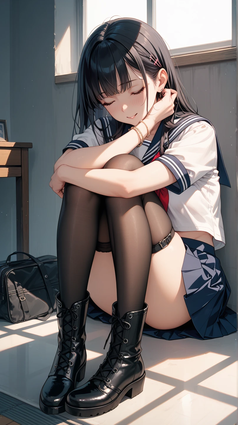 masterpiece, Highest quality, solo、Looking at the audience school uniform, tokiwadai_School_uniform, White shirt, Sweater vest, Plain grey mini skirt, , White loose socks, Leather shoes, Sit on、Spread legs、Hold your feet with your hands、Luxury white panties、Cute Underwear、,(((Roll up the skirt yourself))),(Lifted it himself),(Showing panties),Panty Focus,((get up,Spread your legs)),(( Exposed crotch))、((Middle kick:1.))、Sexy、invite