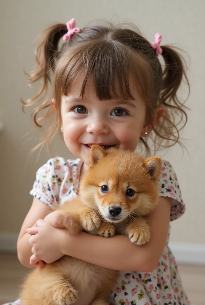 arafed little girl holding a small dog in her arms, holding her yorkshire terrier, with dogs, 2 years old, aww, cute beautiful, beautiful cute, yorkshire terrier, cuddling her gremlings, cute and lovely, by Samuel Silva, heartwarming, heartbreaking, awwwww, pets, with cute doting eyes, cute and cuddly, photo of a beautiful