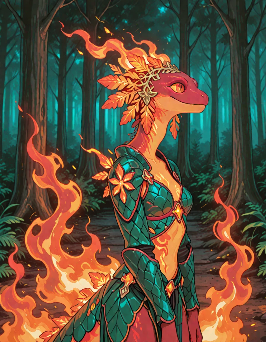 Kobold, scalie, solo, (black skin), anthro, female, kobold female, women, flat chested, flat breasts, horns, Red tribal tattoos, Red womb tattoo, tail, kobold tail, golden eyes, Penetrating gaze, licking, licking lips, pussy, standing, tail, Magic staff, cuff gold, neck cuff very thick, in a jungle mangrove, (green slime loincloth), Warlock Kobold, tongle, tongle out, cuff gold, neck cuff very thick, naked, tentacles attacked, red tentacles, tentacle rape, tentacle vaginal penetration,