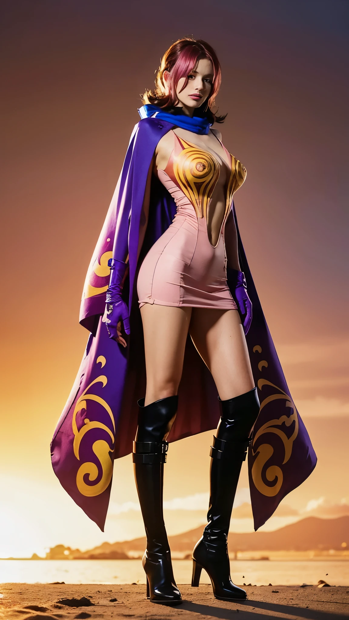 Obra maestra, 4k, altoly detailed, magia, Fantasy universe, Final Fantasy XIV bruja, Hermosa mujer vestida de maga_glam,  (white and purple wizard robe, falda estudiante morada, medias blancas media pierna, sombrero de mago:1.2), lanzando un hechizo, Vestido de mago brillante,Imagen clara de medio cuerpo, sonriendo al espectador, Purple-furred black mage, Cantidad extrema de detalles, (Make every pixel count to draw the most beautifully detailed art you can:1.1), analog style, colores brillantes, symmetrical, centrado, de cerca, femenino, athletic, adaptar, cintura estrecha, alto, piel bronceada, [(colorful explosion psychedelic paint colors:1.1)::0.125],  realista body proportions, realista, photo-realista, 8k, altoly detailed, Luz LED, luces laser,con sabor a frutas, (thepit bimbo:0.5), Lustroso,anatomically correct, symmetricalal anatomy,   
