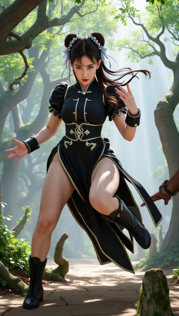 whole body，full body，(((dynamic poses，Combat Action，Impactful battle scenes，A dynamic and dynamic female charactenger details:1.5,foot details:1.5,