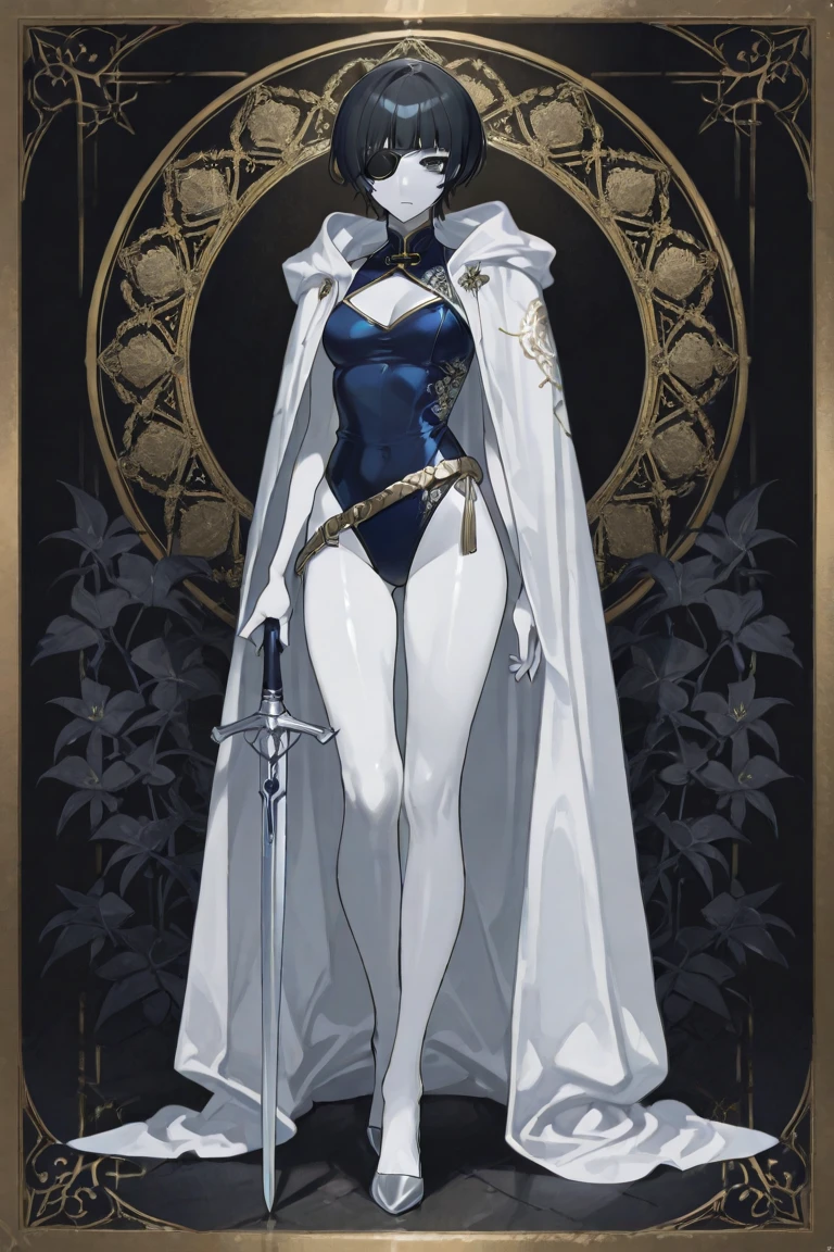 "(masterpiece:1.1), best quality, 
1girl, (80s anime style:1.4), (eyelashes:1.5),(loli:1.2), 
(intricate high detailed body:1.2), 
red hair, 
(forehead, hair slicked back:1.2), (bob cut:1.1), (tiara:1.2), 
purple eyes, 
(pale skin:1.3), (medium breasts:1.1), 
grin, 
(silver embroidery body suit armor, navel cutout, tattoo:1.2), (pantyhose:1.1), 
(knight armor, armored boots:1.2), (frill:1.1), (earrings:1.1), gloves, 
standing, 
(full body, looking at viewer, from front:1.1),
(simple white background:1.2)"