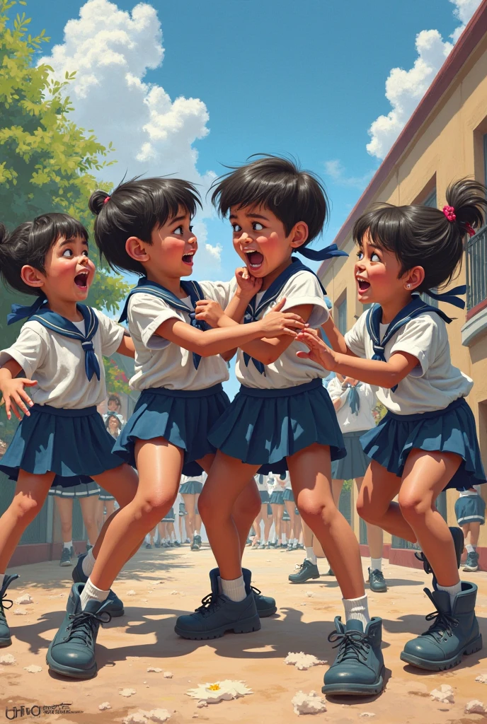 italian school girls beating little with sticks and rocks