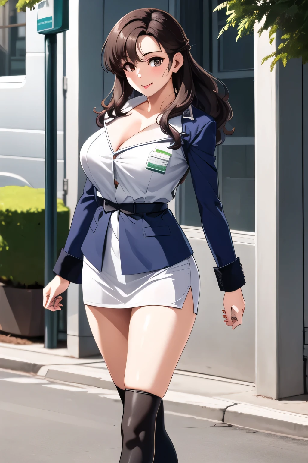 (masterpiece, best quality:1.3), absurd res, mia fey,iflyuniform, scarf, short skirt, short sleeves, side slit skirt, breasts, hat, standing at airport, beautiful face, detailed face, <lora:IflyUniformV1_1-000004:0.9> <lora:aa_miafey:0.8>