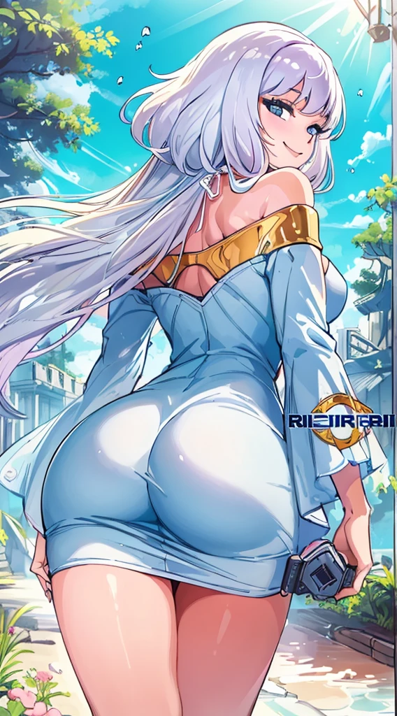 from behind, sem rosto aparecendo, 1 mulher, Pale skin, cabelo grande e liso, corpo sexy, corpo molhado, cintura fina, pernas grossas perfeitas, coxa grande perfeita, bunda grande perfeita, background scenery, estrada de terra molhada, floor, interior , Belo dia, lighting