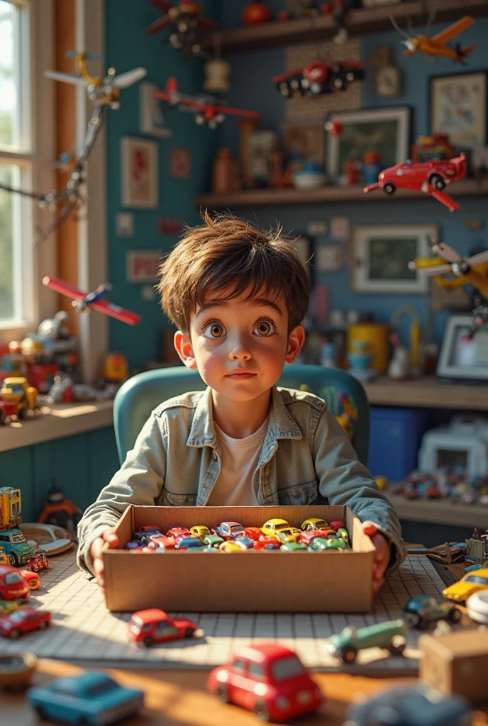 When you go to a toy store, you will go to see toy cars，Lots of nice toy cars，The little boy looked at the toy car on the shelf with a longing expression and picked out the toy car