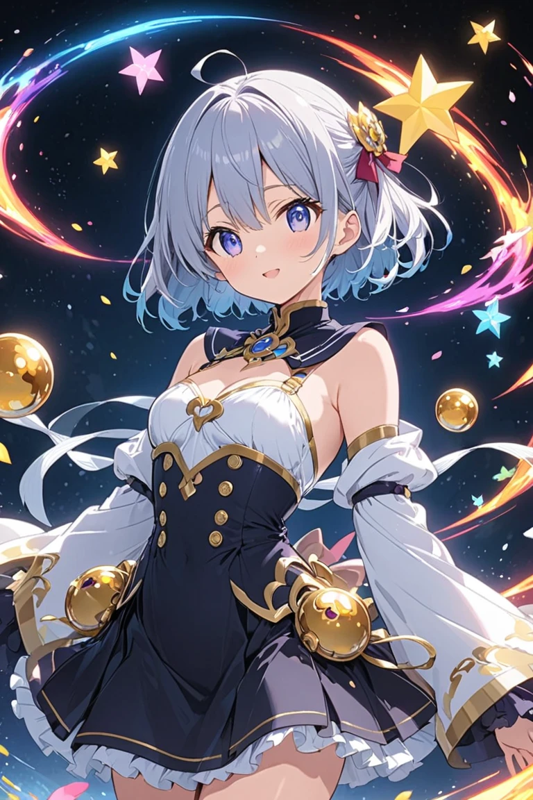 (((1girl))), ((best quality)), ((masterpiece)), ((ultra-detailed)), (illustration), (detailed light), (an extremely delicate and beautiful), (beautiful detailed eyes), (sunlight), ((extremely light)), ((extremely clothes)), (((hyper detail))),(((((front lighting))))),(((((front light))))),
((((quite adorable Novice Sorcerer's uniform with a brief skirt)))), (((Novice Sorcerer))),
,
(((high twin pig tails))), ((((white silver hair)))),
(((yellow gold eyes))),
(whole body), aged 5 to 8, ((((())))), ((((very adorable young girl)))),
((condescending expression)), ((mischievous smile with sexual satisfaction)), (((extra adorable))), (((((extra slender shape))))),
(((((extremely beautiful detailed face))))),
(((attacking enemies by a spell of chill air))), (((elegant magic boots))),
((Dutch angle)), (((white gloves))), ((transparent magical underskirt)), (a little bit exposed adorable white panties)