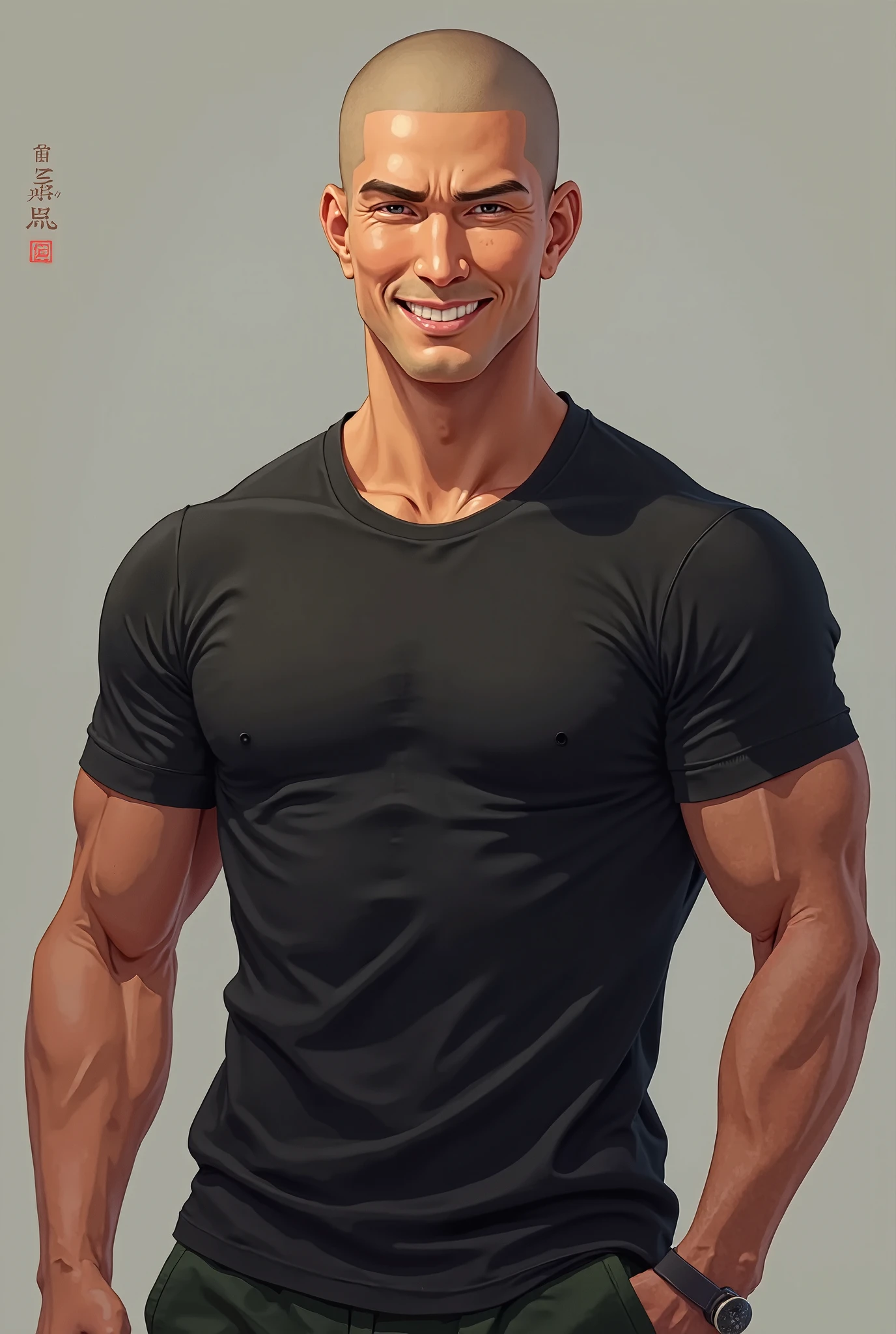 Strong muscular boy handsome smiling