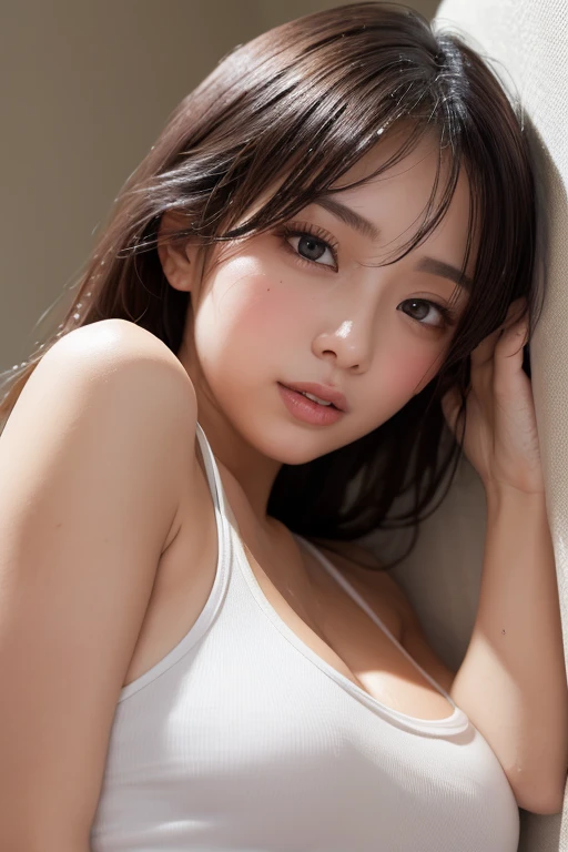 (Flower pattern kimono, Complex colors:1.4),
((highest quality, 8k, masterpiece: 1.3)), Perfect body beauty: 1.4, (Breast A cup:1.2), Small breasts, Round shaped breasts, Perfectly shaped breasts, Highly detailed face, Beautiful woman, (Dark brown shortcuts), Slim face, Highly detailed face and skin texture, Highly detailed lips, (Realistic:1.4),
((28 years old, A sexy, beautiful female announcer:1.2)),
((Luxury Resort Hotel, Lying on a white bed and posing seductively, Start taking off clothes, No bra, I can see your beautiful thighs:1.5)),
((Sexy atmosphere, Putting a penis between the breasts, hold out your lips, A sigh escapes, Disheveled Hair)),
((Please kiss my mouth, Rub my , Please have sex with me, Please cum on my tits:1.2)),
((Dark room, lamp:1.2)),
((Raise your chin slightly)),
((Squint your eyes)),
((purse your lips:1.2)),
((Blushing:1.2)),
((Open your mouth a little to show your white teeth)),
((Fluffy cleavage, Small breasts,Flat Chest:1.2)),
Narrow shoulders, Long, slender legs, Thin waist,
Ultra-detailed skin, Glossy Skin, Ultra detailed face, Ultra detailed breasts,
Ultra-detailed eyes, Slit eyes, Brown eyes, double eyelid, Beautiful thin eyebrows, Thin, long eyelashes,
Ultra-detailed lips, Fuller lips, Glossy pink lips, Flushed Cheeks, White teeth,
Beautiful actress's languid make-up, Pink lipstick, Smoky eyeshadow, Eye foundation,
Dark Brown Hair, Delicate and soft hair, Hair blowing in the wind,
(Elegantly putting your hair up, Medium Short Hair, ponytail:1.2),