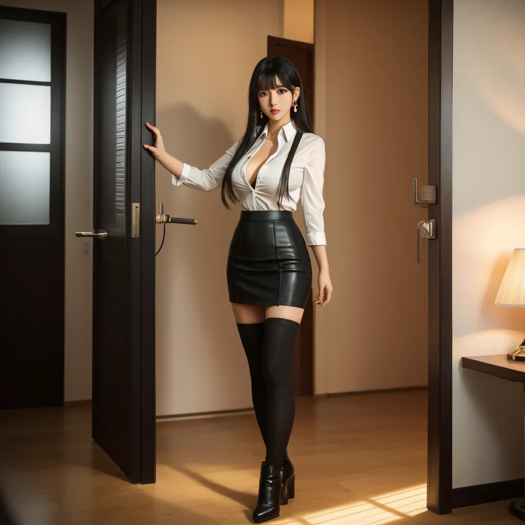 8k, masterpiece, RAW Photos, Highest quality, detailed:1.2),Realistic, Extremely detaileded CG unifies 8k, 8k, diamond, wallpaper, Written boundary depth, (Bright bedroom:1.2), Ray Tracing, (Very beautiful face, Beautiful Lips, Beautiful Eyes), intricate detailed face, ((ultra detaileded skin)) One Girl, Cute Korean Girl, K-POPアイドル,(Slim figure), ((Viewer Display)), (Topless:1.5),(Beautiful nipples:1.5),(Micro Mini Skirt:1.2),(Tight Skirt:1.5),(Opera Gloves:1.5),(Knee-high boots:1.5),Cute Korean Girl,Clear Eyes, walking , (Pale skin), (Big eyes), ((Full Body Shot:1.5)), Turn back, Side Shot, Slim figure, Healthy Thighs, Thigh Gap、(Place your arms behind your head:1.3)