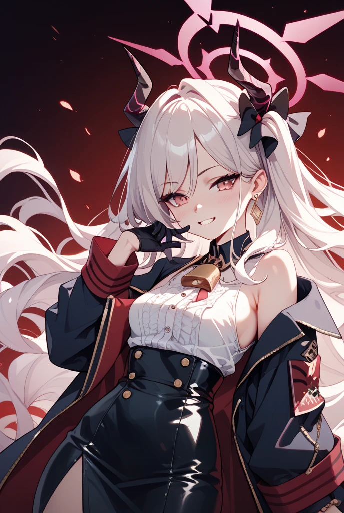 1girll, (Chibi:1.3),telegraph
Viewer View, Blushing, Smile, :D and, Open your mouth
magical girl, white hair, The long-haired, Red pupils,
while looking at the viewer,