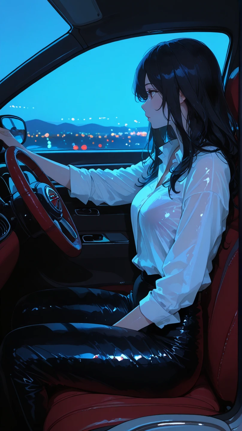 There is a woman sitting on the floor with her legs crossed..., Wearing glasses, Wearing square glasses, Young Sensual Gravure Idol, Provocative,((Beautiful Skin)),((Skin Texture)),((Real Touch)), healthy, unreddish skin, 