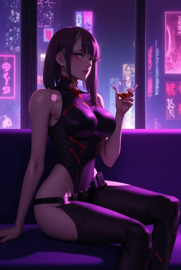 Beautiful girl,Korea, sitting on red light neon, futuristic,
18 years old,Short hair, shoulder length,black hair, big breasts,wet, sweat, camel toe, red lips ,Wear glasses,
White underwear, sexy pose,
red eyes, cyberpunk world, Squat and spread your legs. Sexy lady, naked girl,
Two horns and a red demon tail, succubus,