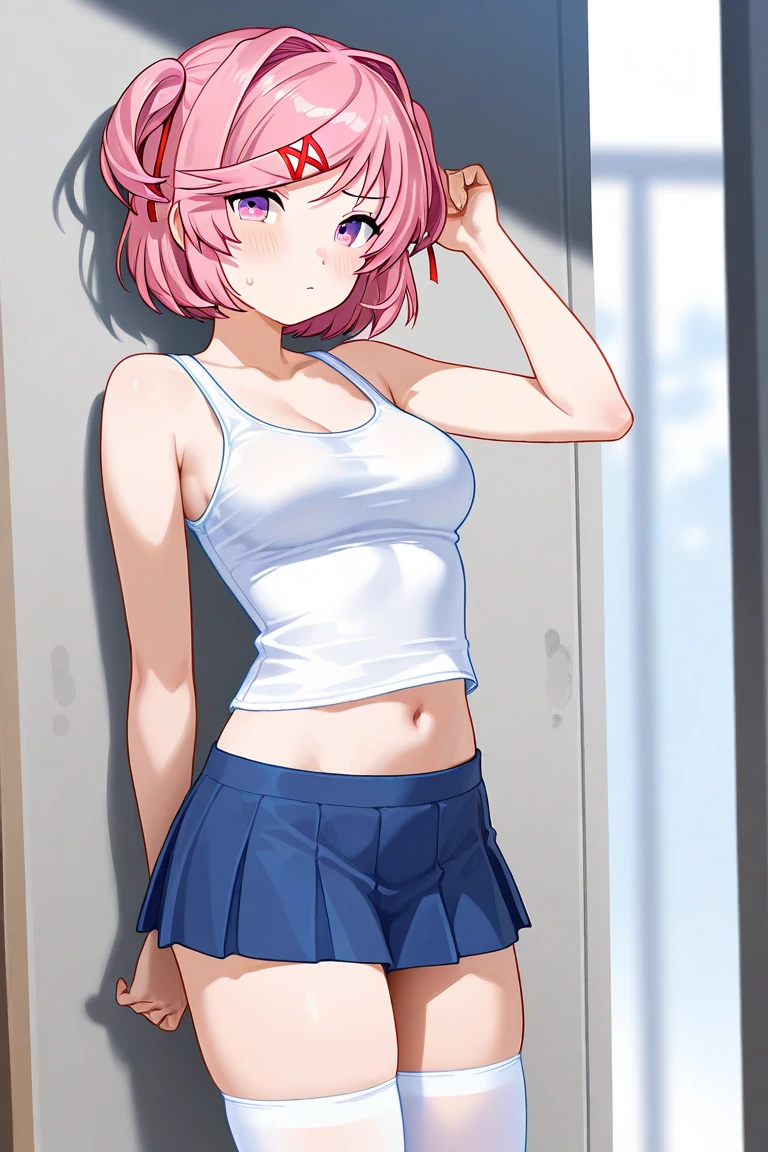 (((hi-school girl))), ((Slender figure)), ((Bath)), Pink hair color, short-hair, The highest image quality, hightquality, high detailing, 超A high resolution, 8K, depth of fields, Cinematography, intricate detailes, Elaborate, meticulous, Magnificent, Maximum Detail, Extreme beauty