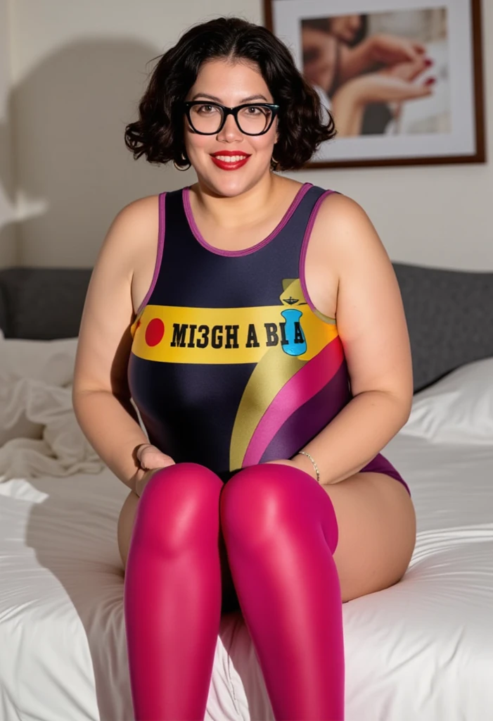The Big Hero, Aunt Cass, (small colorful sheer lingerie),bedroom, wiggling her butt at viewer and having fun caption 'this ass isn't going to fuck itself!'