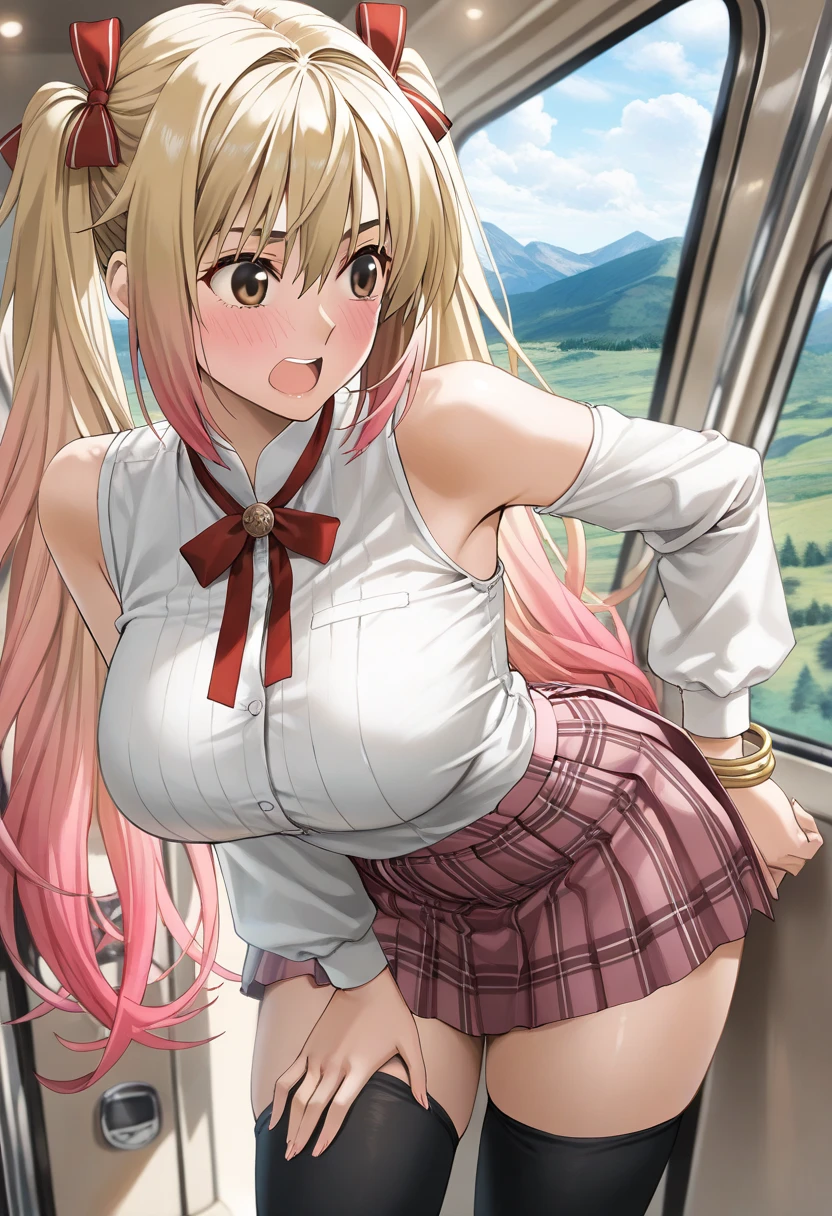 crowded train、multiple girls、5+girlultiple women、Cute women、Many female passengers、Thick thighs、Squat with your legs apart、Best image quality、High resolution、masterpiece、super high quality、Grey bra、Grey panties、Big Ass、Large Breasts 、Blushing、4K quality、Reached orgasm、Wearing black knee socks、Heavy breathing、From directly below、Skirtlift、Low - Angle、Sitting with Knees Up on sofa at living, spread legs