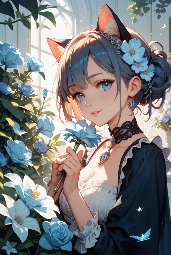 anthro, Female, Detailed fluffy fur, hi,It's nothing, Inpato aestheticist painting, By (Alena Ainami,Ellen Jewett,josan gonzales),(trending on artstationh),((Detailed eyes and pupils)),Intricate details fluffy fur, clothes, paint brushes, Oil painting, flowing platinum hair ,Transparent hair,bblurry_Background,glistening stars, Sunlight,one-girl,Tabby cat orc,Furry girl